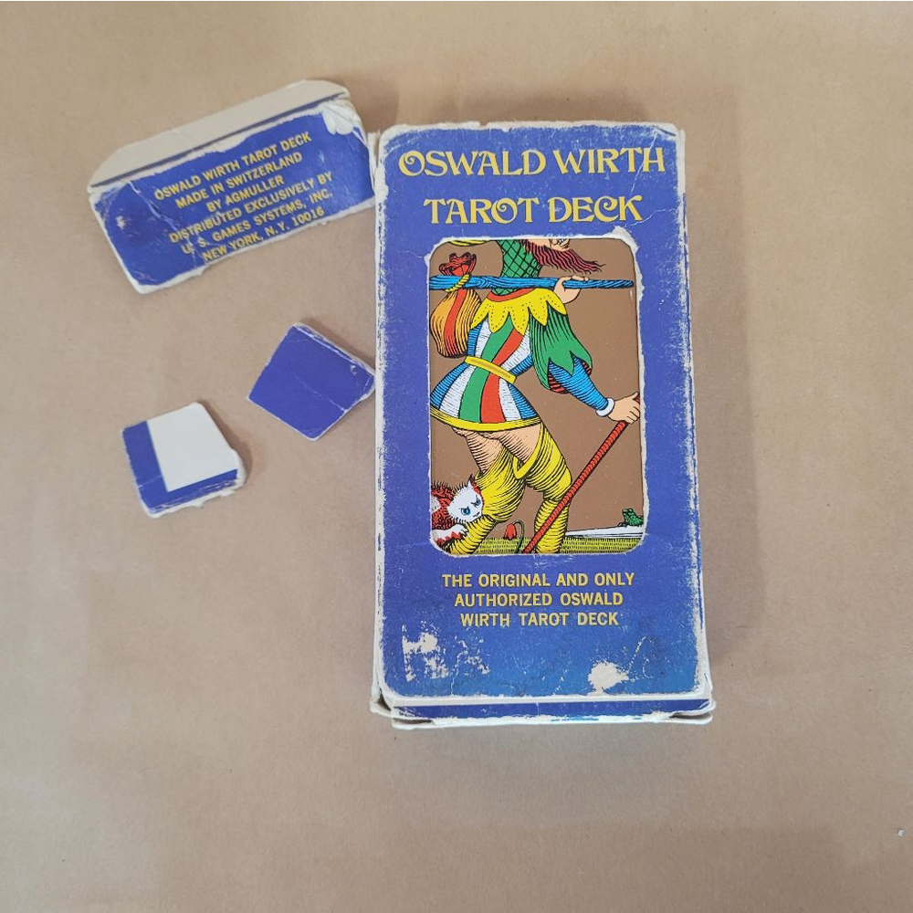 Vintage Oswald Wirth Tarot Deck box worn cards excellent full set